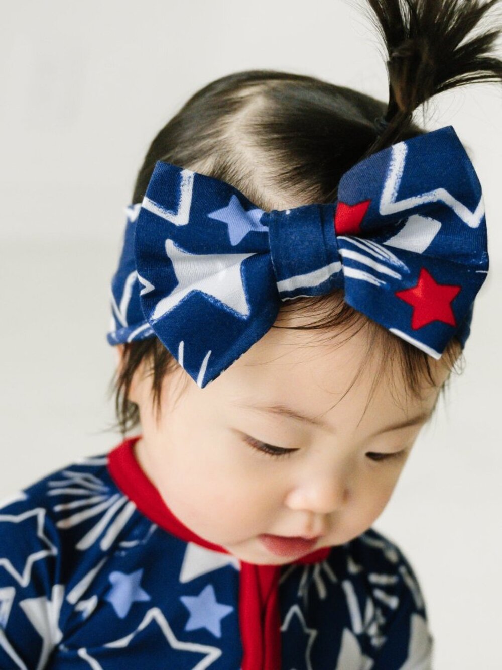 NIB Little Sleepies Star Spangled Luxe Bow Headband Newborn - 3T